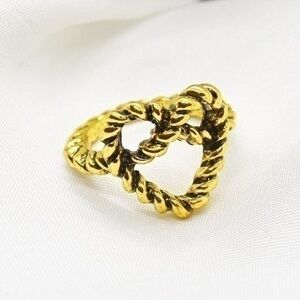 Twisted Gold Heart Ring